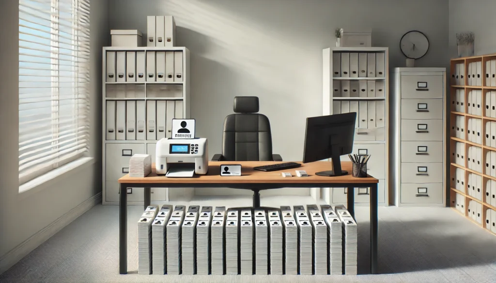 imag of office where id card are printed in the id card printer machine